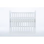 Patut Bebe Din Lemn Masiv, Laterala Culisabila Si Inaltime Reglabila A Saltelei, Bedside Alice Alb Cu Saltea Comfort 100x50 Cm Pjbdrw_2012_10050dp
