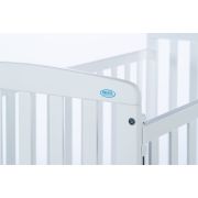 Patut Bebe Din Lemn Masiv, Laterala Culisabila Si Inaltime Reglabila A Saltelei, Bedside Alice Alb Cu Saltea Comfort 100x50 Cm Pjbdrw_2012_10050dp