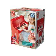 Jucarie din lemn - Pian rosu cu scaun - invat sa cant cu lumini TSG30698