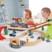 Jucarie din lemn - Set tren constructii (50 piese)