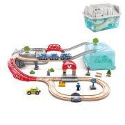 Jucarie din lemn - Set tren oras (48 piese)