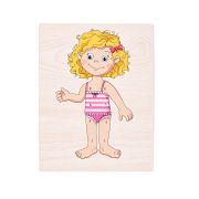Puzzle din lemn - Imbraca fetita