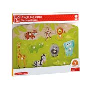 Puzzle din lemn cu butoni - Animale din Jungla