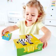 Puzzle din lemn cuburi - Animale din Jungla 3 x 3