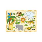 Puzzle din lemn pentru copii cu animale de la ferma