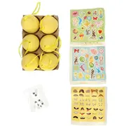 Set 6 oua pentru Paste cu 3 foi cu stickere si 12 ochi miscatori Grafix GR810034G BBJGR810034G_Galben