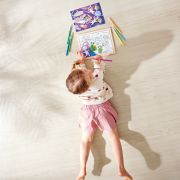 Puzzle din lemn 2 in 1 - Prietenii din Spatiu (50 piese), cu fata dubla si activitate colorare