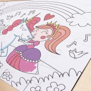 Puzzle din lemn 2 in 1 - Unicorn (26 piese), cu fata dubla si activitate colorare