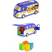 Jucarie educativa in forma de autobus cu sunete si cuburi ricokids rk-741 - albastru edeedi774101