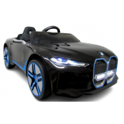 Masinuta electrica cu telecomanda, roti din spuma eva, scaun din piele ecologica, varsta 1-5 ani, bmw i4 - negru edeedibmwi4negru