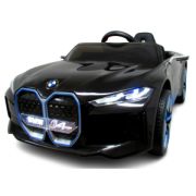 Masinuta electrica cu telecomanda, roti din spuma eva, scaun din piele ecologica, varsta 1-5 ani, bmw i4 - negru edeedibmwi4negru