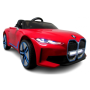Masinuta electrica cu telecomanda, roti din spuma eva, scaun din piele ecologica, varsta 1-5 ani, bmw i4 - rosu edeedibmwi4rosu