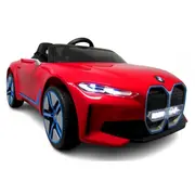 Masinuta electrica cu telecomanda, roti din spuma eva, scaun din piele ecologica, varsta 1-5 ani, bmw i4 - rosu edeedibmwi4rosu