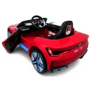 Masinuta electrica cu telecomanda, roti din spuma eva, scaun din piele ecologica, varsta 1-5 ani, bmw i4 - rosu edeedibmwi4rosu