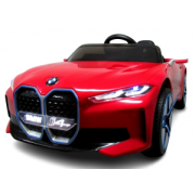 Masinuta electrica cu telecomanda, roti din spuma eva, scaun din piele ecologica, varsta 1-5 ani, bmw i4 - rosu edeedibmwi4rosu