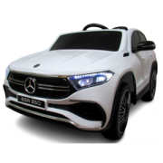 Masinuta electrica cu telecomanda, roti din spuma eva, scaun din piele ecologica, varsta 1-5 ani, mercedes eqa250 - alb edeedieqa250alb