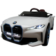 Masinuta electrica cu telecomanda, roti din spuma eva, scaun din piele ecologica, varsta 1-5 ani, bmw i4 - alb edeedibmwi4alb