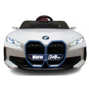 Masinuta electrica cu telecomanda, roti din spuma eva, scaun din piele ecologica, varsta 1-5 ani, bmw i4 - alb edeedibmwi4alb
