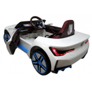 Masinuta electrica cu telecomanda, roti din spuma eva, scaun din piele ecologica, varsta 1-5 ani, bmw i4 - alb edeedibmwi4alb