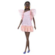 PAPUSA BARBIE FASHIONISTA  AFRO-AMERICANA CU ROCHIE PEACH VIVMTFBR37_HRH14