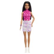PAPUSA BARBIE FASHIONISTA BRUNETA CU TOP CU STELUTE VIVMTFBR37_HRH13
