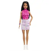 PAPUSA BARBIE FASHIONISTA BRUNETA CU TOP CU STELUTE VIVMTFBR37_HRH13