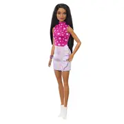 PAPUSA BARBIE FASHIONISTA BRUNETA CU TOP CU STELUTE VIVMTFBR37_HRH13