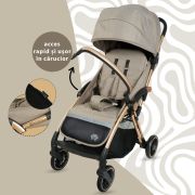Carucior Sport AppeKids – Upp – Ultracompact, Pliere automata, De la nastere la 22kg - Bubble Beige KRTAK274865