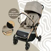 Carucior Sport AppeKids – Upp – Ultracompact, Pliere automata, De la nastere la 22kg - Bubble Beige KRTAK274865