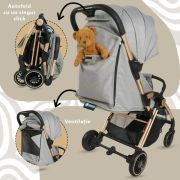 Carucior Sport AppeKids – Upp – Ultracompact, Pliere automata, De la nastere la 22kg - Powder Grey KRTAK274872