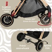 Carucior Sport AppeKids – Upp – Ultracompact, Pliere automata, De la nastere la 22kg - River Green KRTAK274841