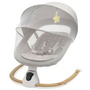 Sezlong balansoar, New Baby, Smart, Pana la 9 kg, Include cronometru si detector de miscare, Cu 5 viteze de leganare, Cu sunete si melodii, Cu 2 jucarii, 0 lun+, Grey BYN53462