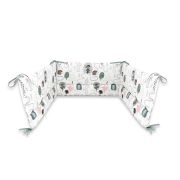 Aparatoare pentru patut, Qmini, Din bumbac certificat Oeko Tex Standard 100, 180x30 cm, Cu panglici, Hedgehog BYN6426972025119