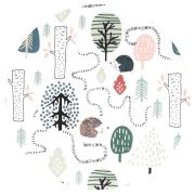 Aparatoare pentru patut, Qmini, Din bumbac certificat Oeko Tex Standard 100, 180x30 cm, Cu panglici, Hedgehog BYN6426972025119