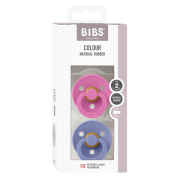 Bibs - set 2 suzete colour latex, tetina rotunda, 6 luni +-bubblegum/peri bbb120452