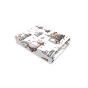 Lenjerie patut cu 3 piese, MimiNu, Cu cearceaf 120x60 cm, Din bumbac certificat Oeko Tex Standard 100, Cu pilota si husa pilota, 135x100 cm, Design, Cars Grey BYN6426972025003