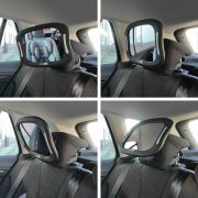 Oglinda auto, FreeON, Pentru masina, Cu iluminare LED, Include telecomanda pentru pornire si oprire usoara, 28x21 cm, Black BYN38145