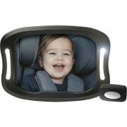Oglinda auto, FreeON, Pentru masina, Cu iluminare LED, Include telecomanda pentru pornire si oprire usoara, 28x21 cm, Black BYN38145