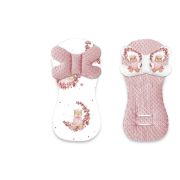 Protectie textila, MimiNu, Pentru carucior, scaun auto si scaun de bicicleta, Cu perna Butterfly, Materiale certificate Oeko Tex Standard 100, Design, Minky Betty BYN6426972025065