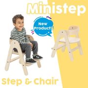 Scaunel inaltator 2 in 1 din lemn MamaToyz JEMmtyz_ministep