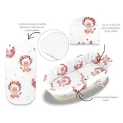 Set pentru landou/cosulet, MimiNu, Cu protectie, saltea si pernuta, Din bumbac certificat Oeko Tex Standard 100, Design, Betty BYN6426972025034
