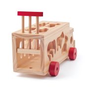 Jucarie din lemn - Camion de sortare cu forme