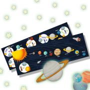 Set autocolante fosforescente cu sistemul solar pentru copii