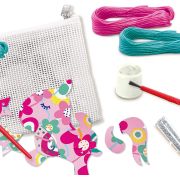 Set creativ DIY copii- Geanta brodata cu unicorn si accesorii
