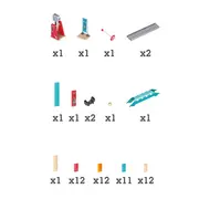 Jucarie din lemn - Domino cu ciocan puternic (59 piese)