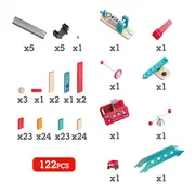 Jucarie din lemn - Domino fabrica de roboti (122 piese)