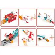 Jucarie din lemn - Domino fabrica de roboti (122 piese)