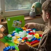 Jucarie de construit pentru copii Marble Run Hubelino (213 piese)