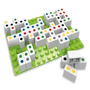 Joc 2 in 1 Potriveste 4 & Domino curcubeu Hubelino (71 piese)