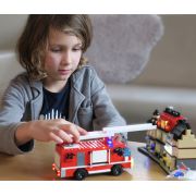 Jucarie Stax - Set constructie cu lumini si sunete - Masina de pompieri (varianta mare)